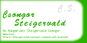 csongor steigervald business card